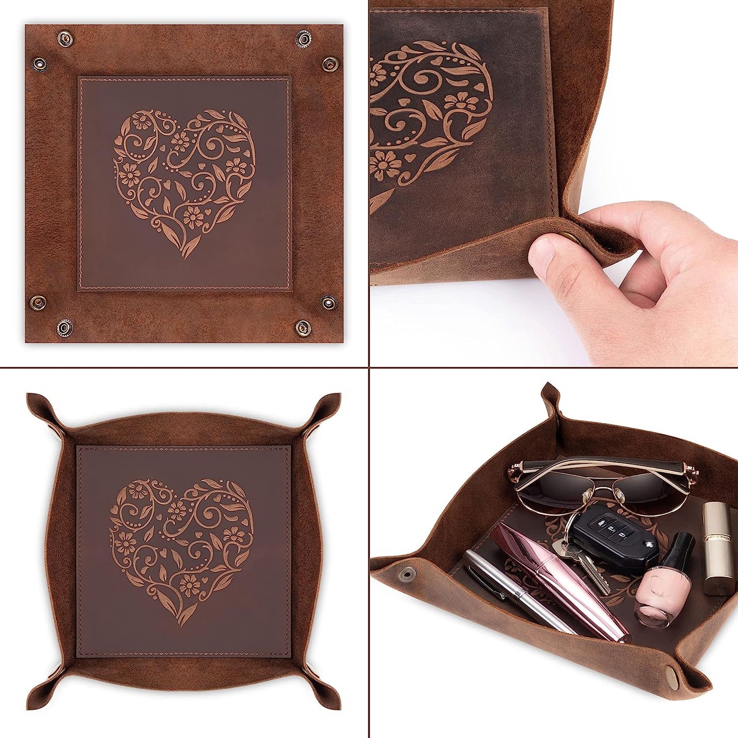 Leather Heart Tray