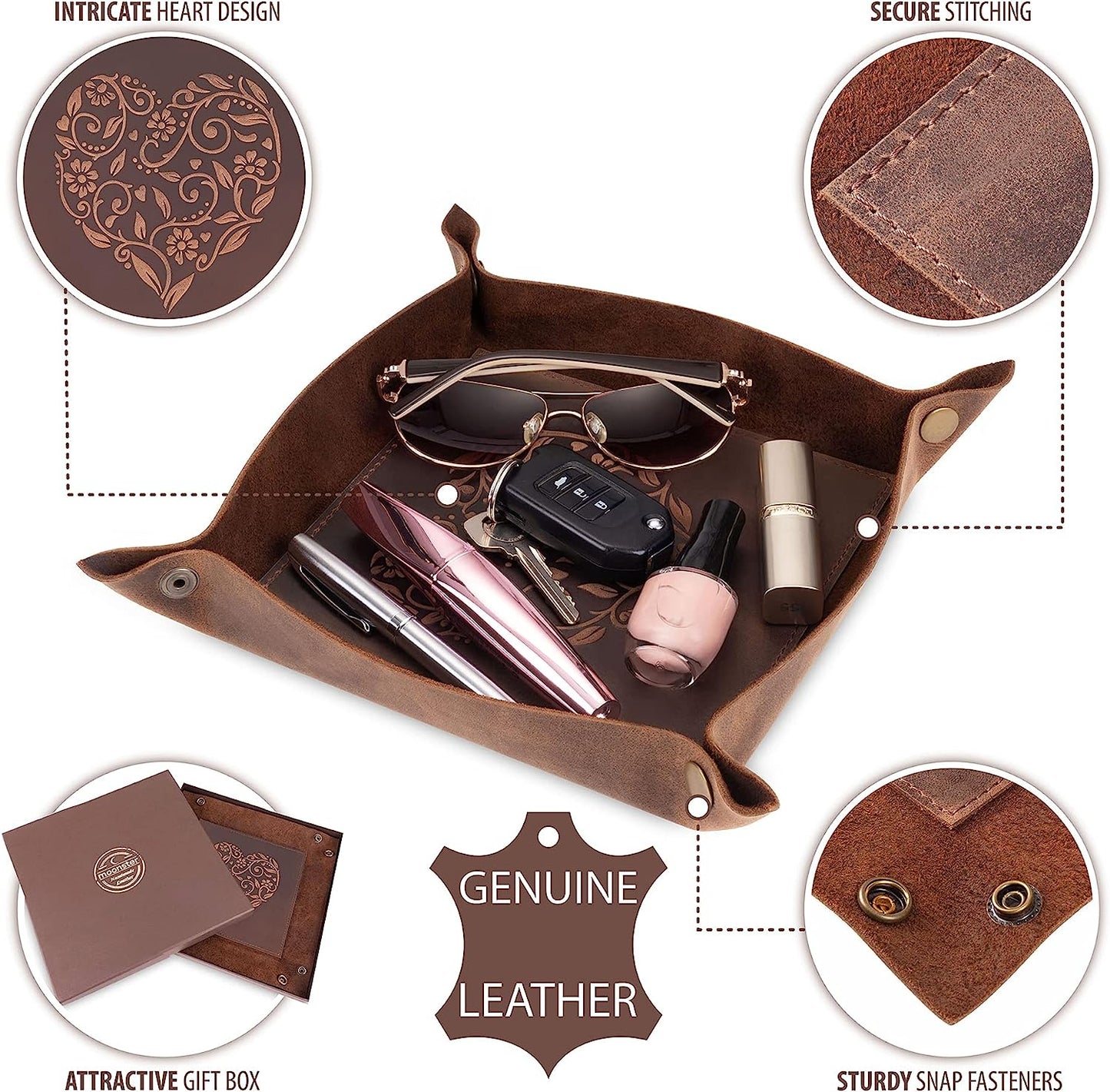 Leather Heart Tray
