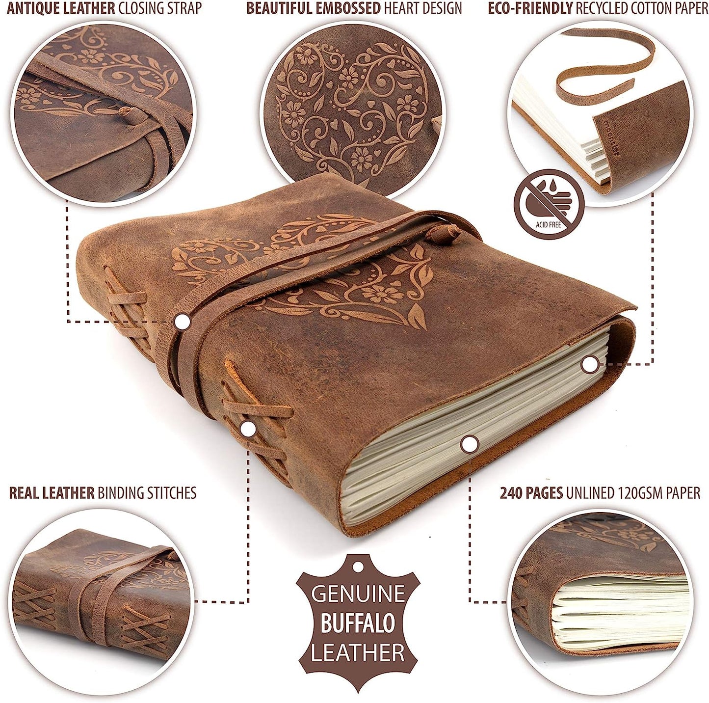 Leather Heart Journal 6"X8"