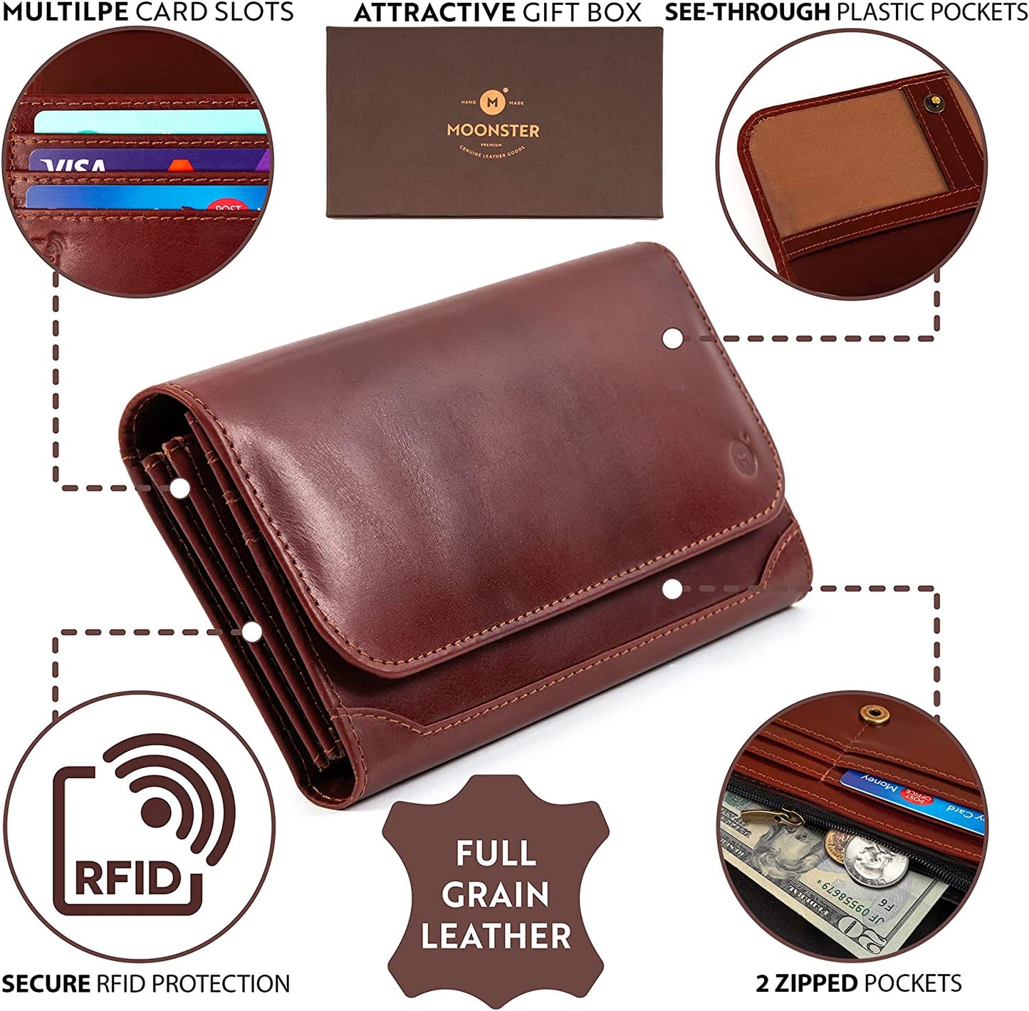 Leather Women's Wallet Brown